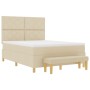 Cama con somier y colchón crema 140x200 cm tela | Foro24.es | Tu tienda online para hogar, jardín y más Foro24.es