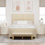 Cama con somier y colchón crema 140x200 cm tela | Foro24.es | Tu tienda online para hogar, jardín y más Foro24.es