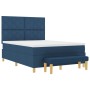 Cama de Muelles con Colchón y Banco Azul 140x200 cm Tela | Foro24.es | Tu tienda online para hogar, jardín y más Foro24.es