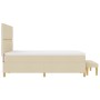 Cama con somier y colchón crema 140x200 cm tela | Foro24.es | Tu tienda online para hogar, jardín y más Foro24.es
