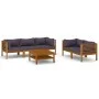 Gartenmöbel 6 Stück Kissen aus massivem Akazienholz von vidaXL, Gartensets - Ref: Foro24-3086903, Preis: 805,58 €, Rabatt: %