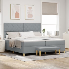 Comprar Cama con Somier y Banco Gris Claro