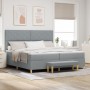 Cama con Somier y Banco Gris Claro 200x200 cm Tela | Foro24.es | Tu tienda online para hogar, jardín y más Foro24.es