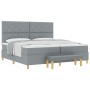 Cama con Somier y Banco Gris Claro 200x200 cm Tela | Foro24.es | Tu tienda online para hogar, jardín y más Foro24.es