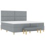 Cama con Somier y Banco Gris Claro 200x200 cm Tela | Foro24.es | Tu tienda online para hogar, jardín y más Foro24.es