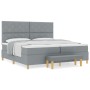 Cama con Somier y Banco Gris Claro 200x200 cm Tela | Foro24.es | Tu tienda online para hogar, jardín y más Foro24.es