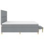 Cama con Somier y Banco Gris Claro 200x200 cm Tela | Foro24.es | Tu tienda online para hogar, jardín y más Foro24.es