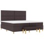 Cama con somier con colchón y banco marrón oscuro 200x200 cm tela by , Beds and slatted bases - Ref: Foro24-3344404, Price: 7...