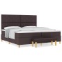 Cama con somier con colchón y banco marrón oscuro 200x200 cm tela by , Beds and slatted bases - Ref: Foro24-3344404, Price: 7...