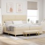 Cama con Somier con Colchón y Banco Crema 200x200 cm Tela | Foro24.es | Tu tienda online para hogar, jardín y más Foro24.es