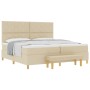 Cama con Somier con Colchón y Banco Crema 200x200 cm Tela | Foro24.es | Tu tienda online para hogar, jardín y más Foro24.es