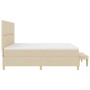Cama con Somier con Colchón y Banco Crema 200x200 cm Tela | Foro24.es | Tu tienda online para hogar, jardín y más Foro24.es
