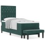 Cama con Muelles con Colchón y Banco Verde Oscuro 80x200 cm Terciopelo by , Beds and slatted bases - Ref: Foro24-3344411, Pri...