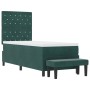 Cama con Muelles con Colchón y Banco Verde Oscuro 80x200 cm Terciopelo by , Beds and slatted bases - Ref: Foro24-3344411, Pri...
