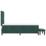 Cama con Muelles con Colchón y Banco Verde Oscuro 80x200 cm Terciopelo by , Beds and slatted bases - Ref: Foro24-3344411, Pri...