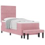 Cama de Base con Colchón y Banco Rosa 80x200 cm Terciopelo von , Betten und Lattenroste - Ref: Foro24-3344413, Preis: 357,29 ...