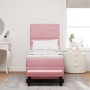 Cama de Base con Colchón y Banco Rosa 80x200 cm Terciopelo de , Camas y somieres - Ref: Foro24-3344413, Precio: 350,49 €
