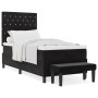 Cama con Base de Resorte con Colchón & Banco Negro 90x190 cm Terciopelo by , Beds and slatted bases - Ref: Foro24-3344416, Pr...
