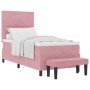 Cama con box spring con colchón y banco rosa 90x190 cm de terciopelo von , Betten und Lattenroste - Ref: Foro24-3344419, Prei...