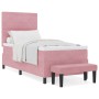 Cama con box spring con colchón y banco rosa 90x190 cm de terciopelo von , Betten und Lattenroste - Ref: Foro24-3344419, Prei...