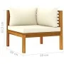 Garden furniture set 6 pieces with cream cushions solid acacia wood by vidaXL, Garden sets - Ref: Foro24-3086924, Price: 688,...