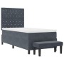 Cama Box Spring con Colchón y Banco Gris Oscuro 100x200 cm Terciopelo | Foro24.es | Tu tienda online para hogar, jardín y más Foro24.es