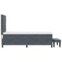 Cama Box Spring con Colchón y Banco Gris Oscuro 100x200 cm Terciopelo | Foro24.es | Tu tienda online para hogar, jardín y más Foro24.es