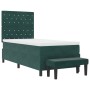Cama con Box Spring con Colchón y Banco Verde Oscuro 100x200 cm Terciopelo | Foro24.es | Tu tienda online para hogar, jardín y más Foro24.es