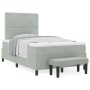 Cama con Somier con Colchón y Banco Gris Claro 120x200 cm Terciopelo | Foro24.es | Tu tienda online para hogar, jardín y más Foro24.es