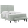 Cama con Somier con Colchón y Banco Gris Claro 160x200 cm Terciopelo by , Beds and slatted bases - Ref: Foro24-3344456, Price...