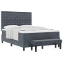 Cama con Base Tapizada con Colchón y Banco Gris Oscuro 160x200 cm Terciopelo | Foro24.es | Tu tienda online para hogar, jardín y más Foro24.es