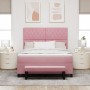 Cama con Somier con Colchón y Banco Rosa 160x200 cm Terciopelo by , Beds and slatted bases - Ref: Foro24-3344461, Price: 600,...