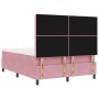Cama con Somier con Colchón y Banco Rosa 160x200 cm Terciopelo by , Beds and slatted bases - Ref: Foro24-3344461, Price: 600,...