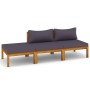 Muebles de jardín 3 pzas cojines madera maciza de acacia de vidaXL, Conjuntos de jardín - Ref: Foro24-3086920, Precio: 326,34...