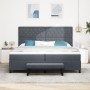 Cama con base y colchón gris oscuro 200x200 cm terciopelo by , Beds and slatted bases - Ref: Foro24-3344469, Price: 722,65 €,...