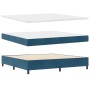 Cama con base tapizada con colchón y banco Azul oscuro 200x200 cm Terciopelo by , Beds and slatted bases - Ref: Foro24-334447...