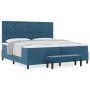 Cama con base tapizada con colchón y banco Azul oscuro 200x200 cm Terciopelo by , Beds and slatted bases - Ref: Foro24-334447...