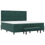 Cama con Base de Resortes con Colchón y Banco Verde Oscuro 200x200 cm Terciopelo by , Beds and slatted bases - Ref: Foro24-33...