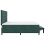 Cama con Base de Resortes con Colchón y Banco Verde Oscuro 200x200 cm Terciopelo by , Beds and slatted bases - Ref: Foro24-33...