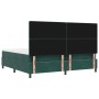 Cama con Base de Resortes con Colchón y Banco Verde Oscuro 200x200 cm Terciopelo by , Beds and slatted bases - Ref: Foro24-33...