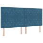 Cama con base tapizada con colchón y banco Azul oscuro 200x200 cm Terciopelo by , Beds and slatted bases - Ref: Foro24-334447...
