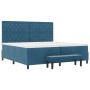 Cama con base tapizada con colchón y banco Azul oscuro 200x200 cm Terciopelo by , Beds and slatted bases - Ref: Foro24-334447...