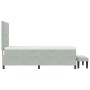 Cama con somier con colchón y banco gris claro 90x190 cm terciopelo | Foro24.es | Tu tienda online para hogar, jardín y más Foro24.es