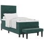 Cama con Somier, Colchón y Banco Verde Oscuro 90x190 cm Terciopelo | Foro24.es | Tu tienda online para hogar, jardín y más Foro24.es