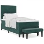 Cama con Somier, Colchón y Banco Verde Oscuro 90x190 cm Terciopelo | Foro24.es | Tu tienda online para hogar, jardín y más Foro24.es