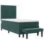 Cama con Somier, Colchón y Banco Verde Oscuro 90x190 cm Terciopelo | Foro24.es | Tu tienda online para hogar, jardín y más Foro24.es