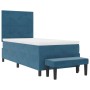 Cama Box Spring con Colchón y Banco Azul Oscuro 90x190 cm de Terciopelo | Foro24.es | Tu tienda online para hogar, jardín y más Foro24.es