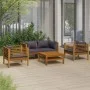 Muebles de jardín 5 pzas cojines madera maciza de acacia de vidaXL, Conjuntos de jardín - Ref: Foro24-3086902, Precio: 734,39...