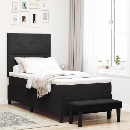 Cama con somier con colchón y banco Negro 100x200 cm de Terciopelo von , Betten und Lattenroste - Ref: Foro24-3344494, Preis:...