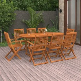 Set de comedor para jardín 9 piezas madera maciza de acacia de vidaXL, Conjuntos de jardín - Ref: Foro24-3086971, Precio: 657...